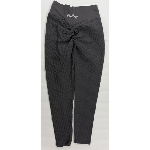 Boom Booty Leggings Large Gray Yoga Slimming Anti-Cellulite Rouched - Picture 1 of 13